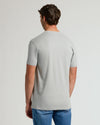 Man wearing Steel Tall Straight Hem Crew Neck T-Shirt, back view.