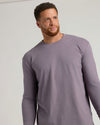 Man wearing Ashberry Tall Long Sleeve T Shirt, gazing left.