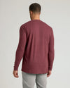 Seasonal Tall Classic Long Sleeve Crew in heathered burgundy, back view.