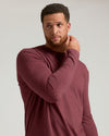Man wearing Dark Heather Clovewood Tall Long Sleeve T-Shirt.