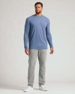 True ClassicSeasonal Tall Classic Long Sleeve Crew 3-Pack on a tall man.