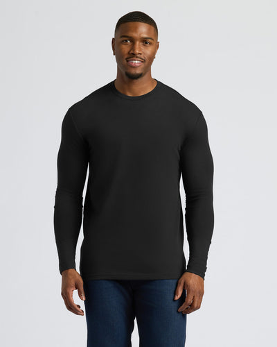 All Black Tall Long Sleeve Crew 3-Pack