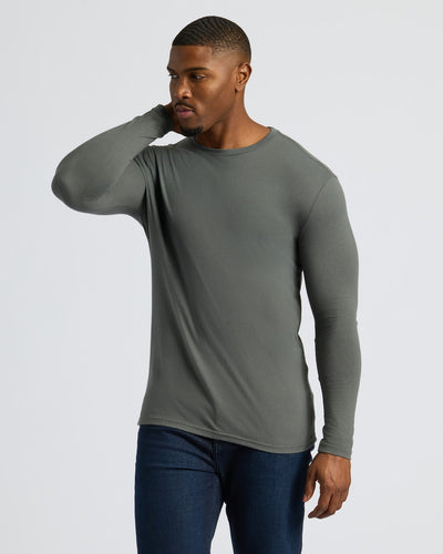 Tall Classic Long Sleeve Crew Neck - Carbon