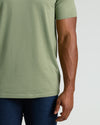Dark Heather Bay Green Tall Classic V-Neck with defined fit and extra length.