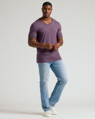 Cuello en V Clásico Alto - Dark Heather Plum