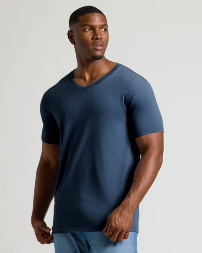 Tall Classic V-Neck - Heather Navy
