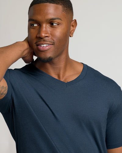 Tall Classic V-Neck - Heather Navy