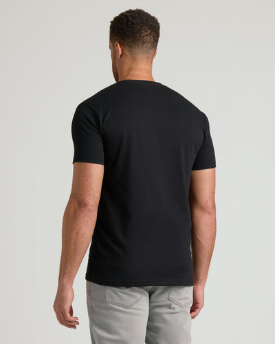Black Short Sleeve Tall Classic V-Neck 6-Pack