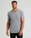Male model in Staple Short Sleeve Tall Classic V-Neck 6-Pack.