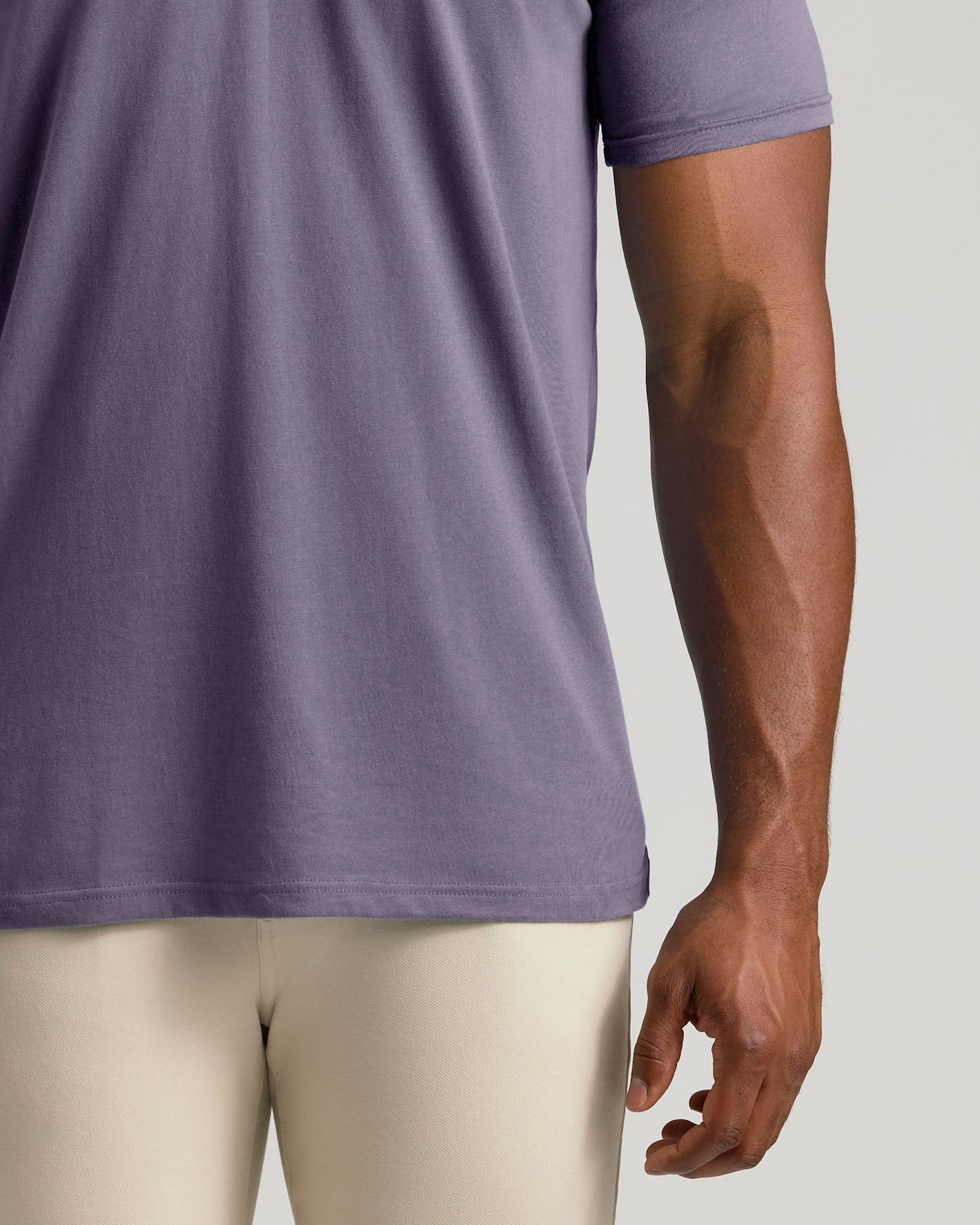 Dark Heather Amethyst Short Sleeve Tall Polo