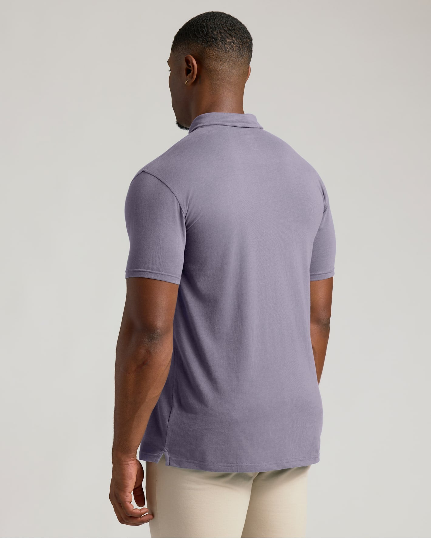 Dark Heather Amethyst Short Sleeve Tall Polo