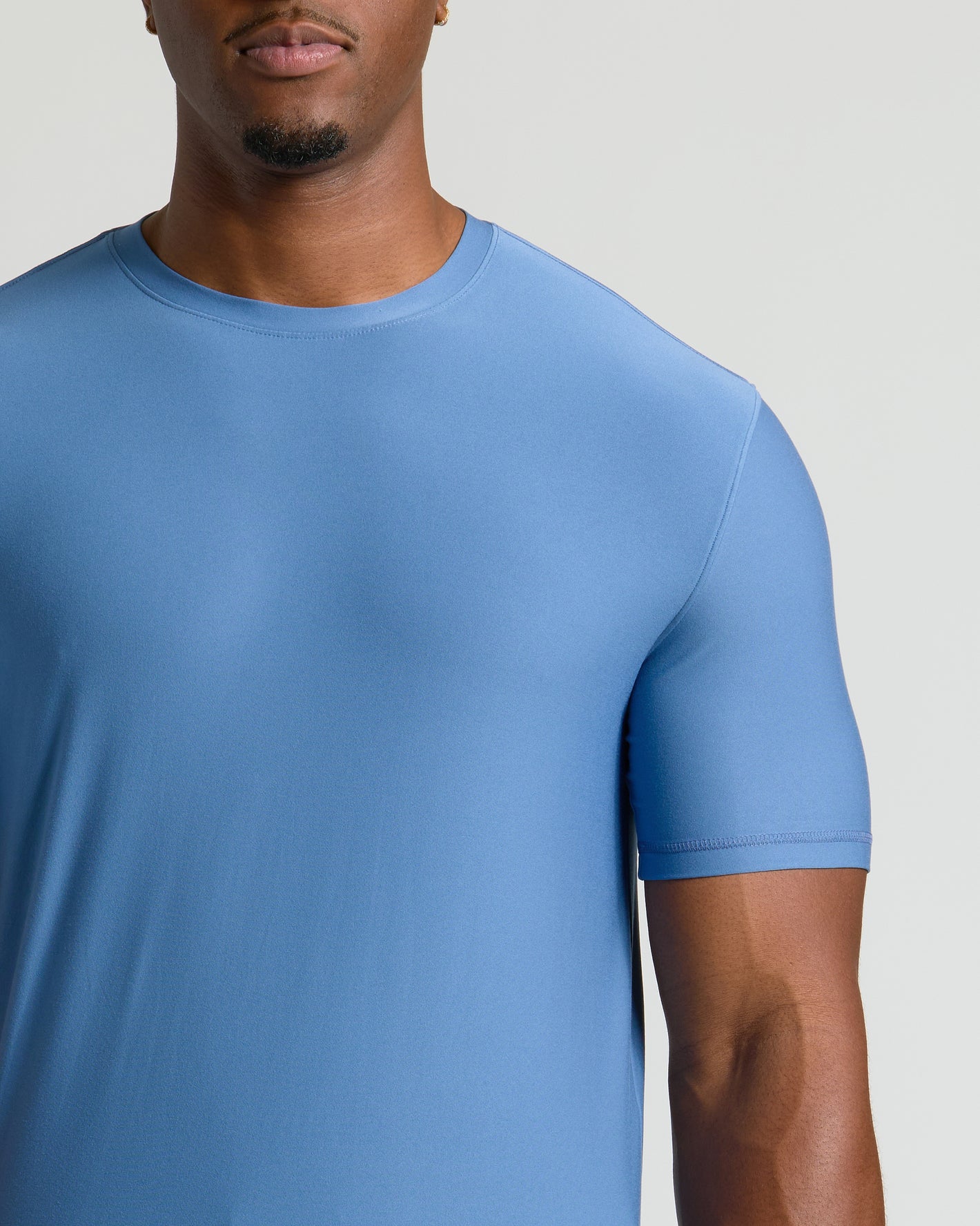 Azul Tall Active Crew Neck 2.0 on model in neutral setting.