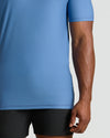 Azul Tall Active Crew Neck 2.0 on model, showcasing fit and length.