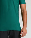 Clover Tall Active Crew Neck 2.0, green T-shirt, stretchy, moisture-wicking.