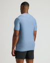 Heather Azul Tall Active Crew Neck 2.0, back view showing fit and length.