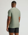 Heather Juniper Tall Active Crew Neck 2.0, back view, athletic fit.
