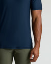 Navy Tall Active Crew Neck 2.0 on torso and arm.
