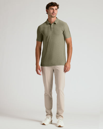 Tall Active Polo - Heather Military Green