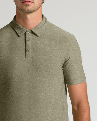 Tall Active Polo - Heather Military Green