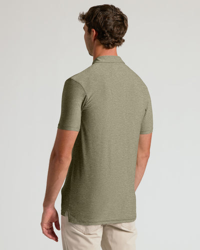 Tall Active Polo - Heather Military Green