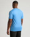 Cerulean Tall Premium Pima Crew Neck on man from back view.