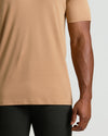 Tahini Tall Premium Pima Crew Neck, tan short-sleeve shirt.