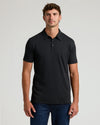 Black Tall Premium Pima Polo worn with dark jeans, showcasing a relaxed fit.