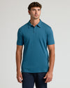 Lagoon Tall Pima Polo on male model, showcasing tailored fit and comfort.