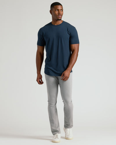 Tall Classic Curved Hem Crew Neck - Navy