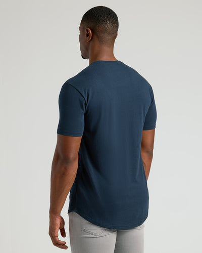 Tall Classic Curved Hem Crew Neck - Navy