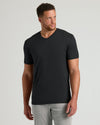 Black & White Tall Premium Pima V-Neck 4-Pack on male model.