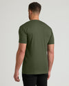 Grove Tall Premium Pima V-Neck worn from behind, showcasing fit.