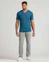 Lagoon Tall Premium Pima V-Neck on male model with jeans and sneakers.