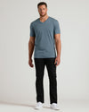 Tempest Tall Pima V Neck on model, showcasing tailored fit.