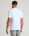 White Tall Premium Pima V-Neck shirt back view, showcasing fit.