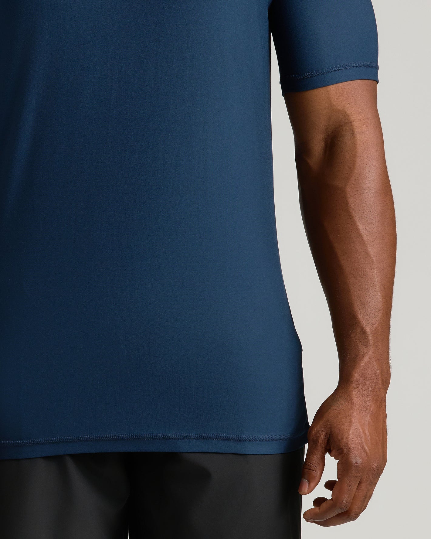 Navy Tall Active V-Neck showcasing athletic fit and fabric texture.