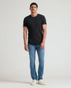 Man in Black Tall Premium Pima Crew Curved Hem, slim-fit jeans.