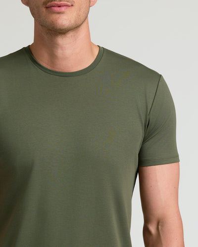 Tall Pima Cotton Blend Curved Hem Crew