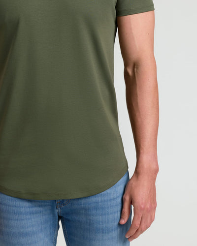 Tall Pima Cotton Blend Curved Hem Crew