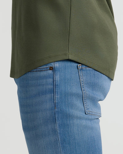 Tall Pima Cotton Blend Curved Hem Crew