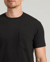 Black Tall Heavyweight Pocket Crew with chest pocket and extended sleeves.