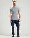 Man wearing Timeless Tall Heavyweight Pocket Crew Neck T-shirt, jeans, shoes.