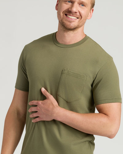 Tall Heavyweight Pocket Crew - Military Green