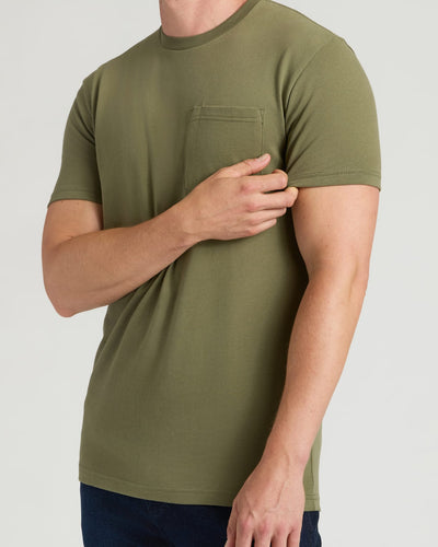 Tall Heavyweight Pocket Crew - Military Green