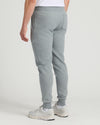 Medium Heather Gray Tall Fleece French Terry Joggers with off-white sneakers.