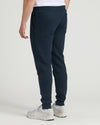 Tall Fleece French Terry Joggers 3-Pack, showcasing navy joggers with pockets and sneakers.