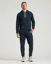 Navy Tall Fleece Pullover Hoodie & Joggers 2-Pack outfit.
