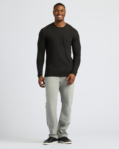 Black Tall Heavyweight Long Sleeve Pocket Crew 2-Pack