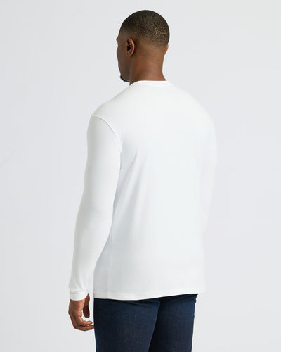 White Tall Heavyweight Long Sleeve Pocket Crew 4-Pack