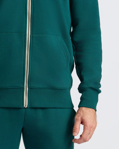 Fleece Full Zip Hoodie - Deep Emerald
